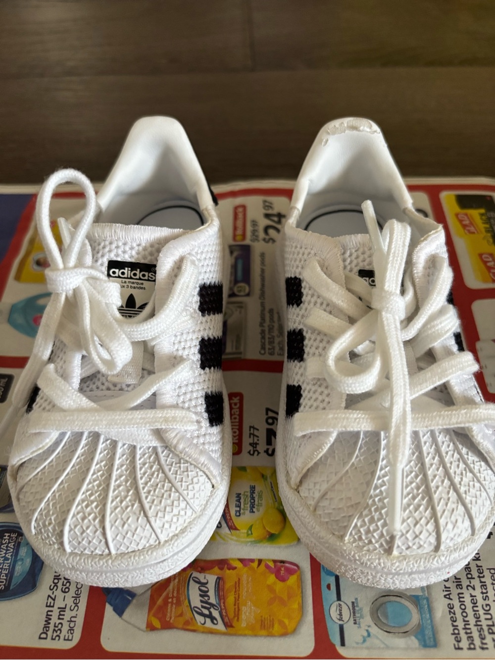 adidas Kids White Sneakers with Black Three-Stripes
